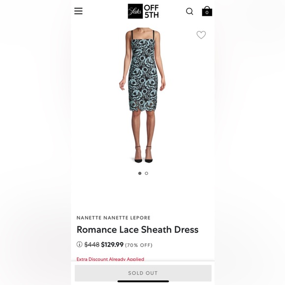 🆕 NANETTE LEPORE Romantic Lace Sheath Dress NWT SIZE 4 - Picture 3 of 15